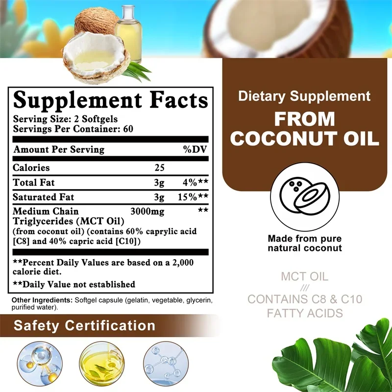 MCT Oil Supplement - Contains  - Mct Oil Coconut のレビューと価格