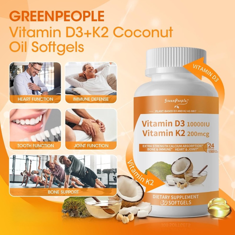 K2 D3 vitamin supplement conta - Mct Oil Coconut のレビューと価格
