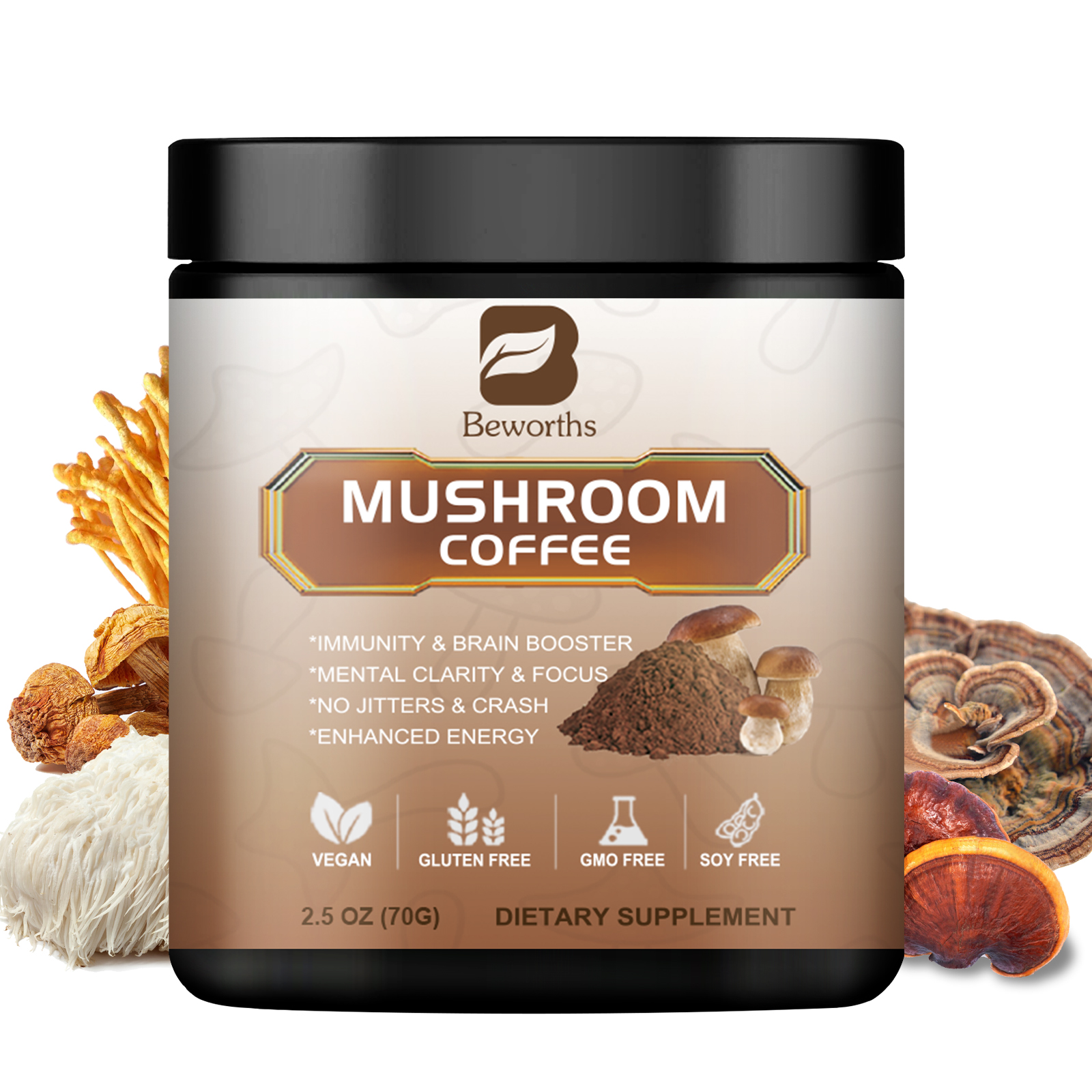 Organic Lion Mane Mushroom Cof - Lion Mane Mushroom のレビューと価格